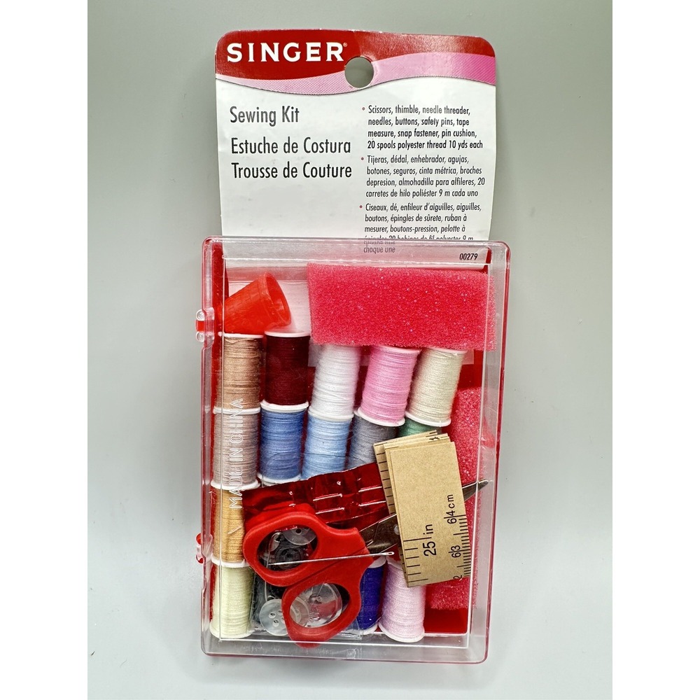 Singer Sewing Kit30 Piece Travel Size Pink‎ Home Work 00279